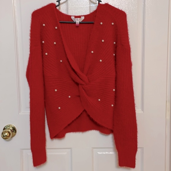 NOBO Red sweater with Pearls, Size XL, NWT - Picture 2 of 6